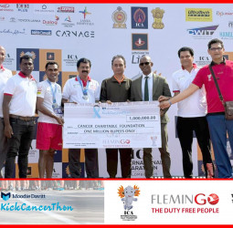 Flemingo Duty Free partners KickCancerThon to donate LKR 1 million to Apeksha Hospital