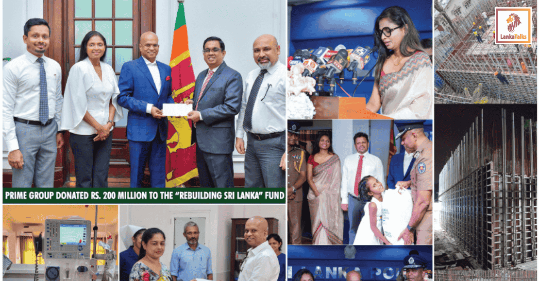 PRIME GROUP MAKES A LANDMARK CONTRIBUTION OF LKR 200 MILLION TO THE REBUILDING SRI LANKA FUND