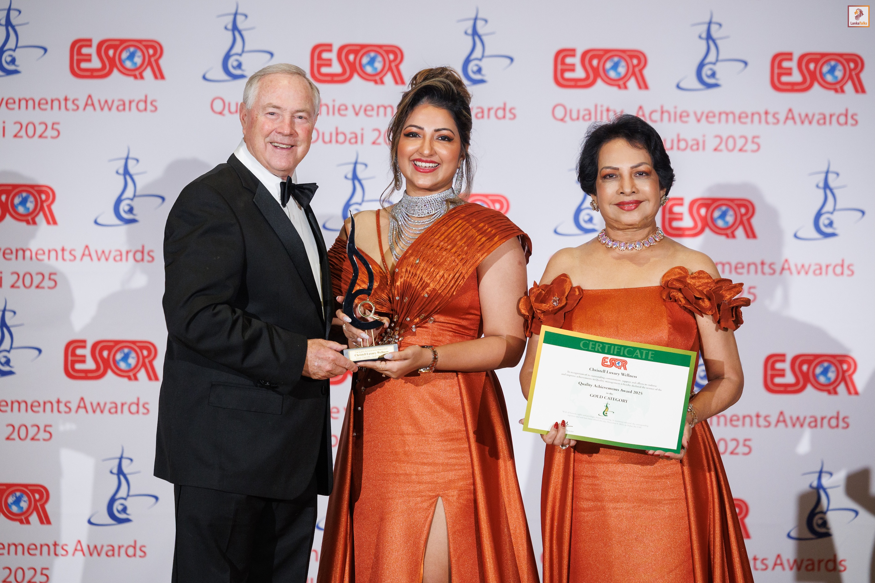 Christell Luxury Wellness wins Quality Achievement Award 2025 at ESQR Awards ceremony in Dubai