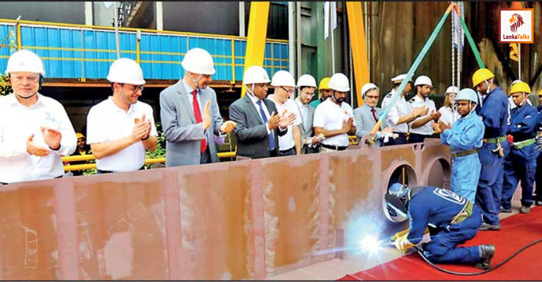 Colombo Dockyard lays keel of cable laying and repair vessel for Orange Marine