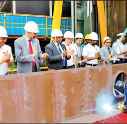 Colombo Dockyard lays keel of cable laying and repair vessel for Orange Marine