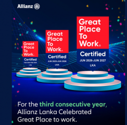 Allianz Lanka Certified as a Great Place to Work® for the Third Consecutive Year