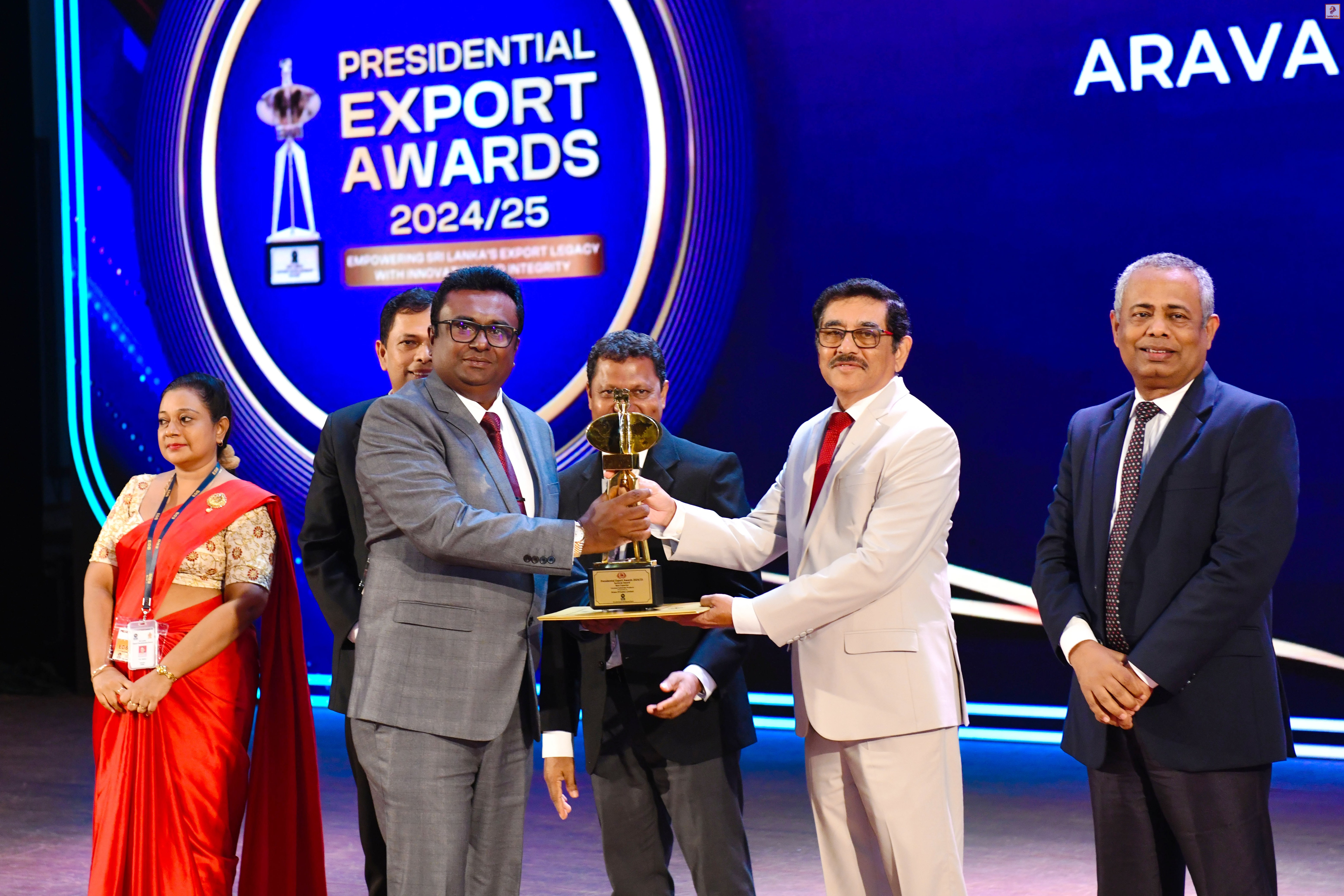 Arava Pvt Ltd wins Presidential Export Award 2024/25 for excellence in coconut substrate products