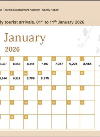 Lanka welcomes over 94,000 tourists in first 11 days of 2026
