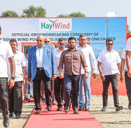 President launches construction of 50MW HayWind wind power project in Mannar