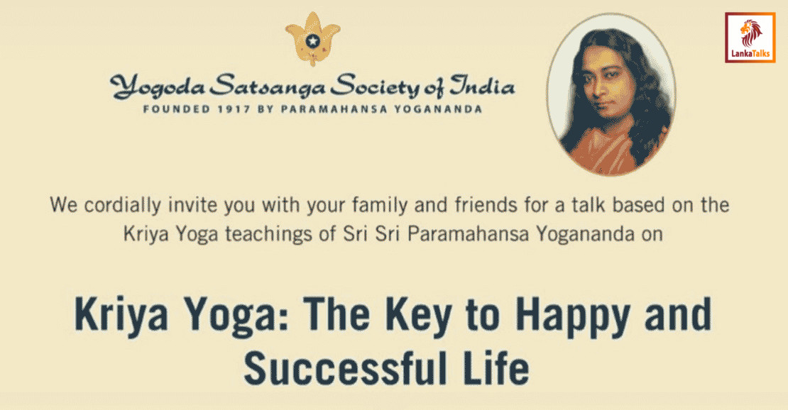 Kriya Yoga: The Key to a Happy and Successful Life YSS to Host Special Spiritual Programme in Colombo