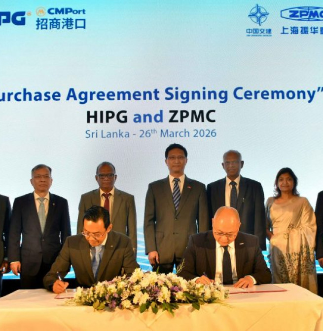 Hambantota International Port Invests USD 108 Million in New Cranes