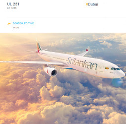 SriLankan’s UL 231 set to depart for Dubai today