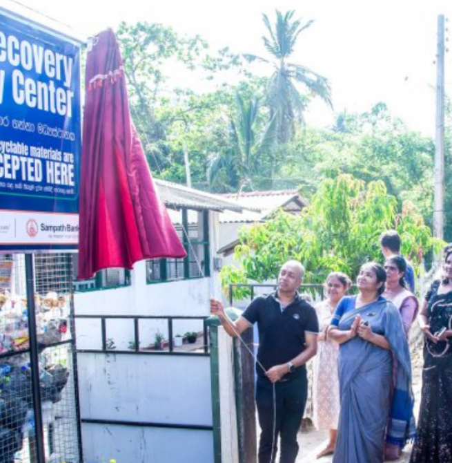Sampath Bank Strengthens Ocean Plastic Reduction Efforts with the Community-led Material Recovery Facility in Dickwella