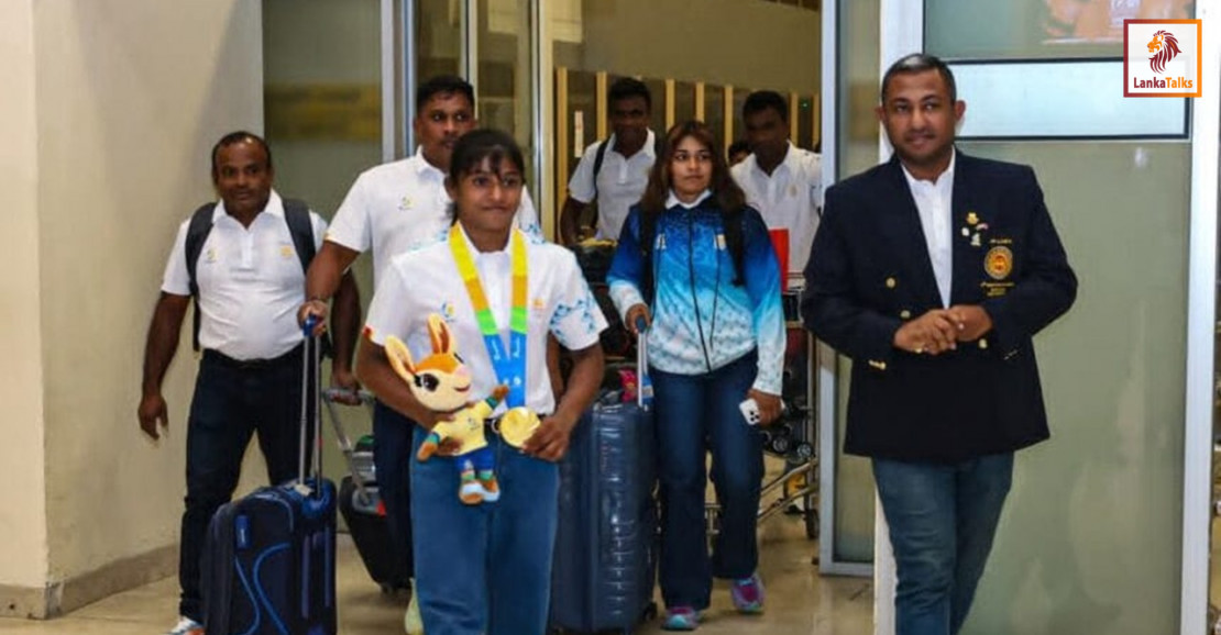 Gold-winning Nipuni returns home