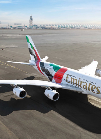 Emirates unveils a striking new UAE flag livery on its A380