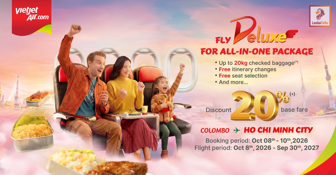 Vietjet launches three-day sale as new Colombo–Maldives service prepares for takeoff, expanding Sri Lanka connectivity