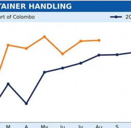 Colombo port container volumes up 10% in eight months on transshipment growth