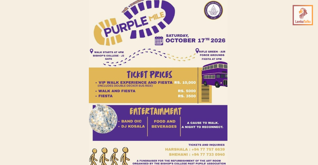 Purple Mile brings a walk and an evening fiesta to Colombo this October
