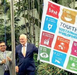 Sustainable Development Goals flag raised